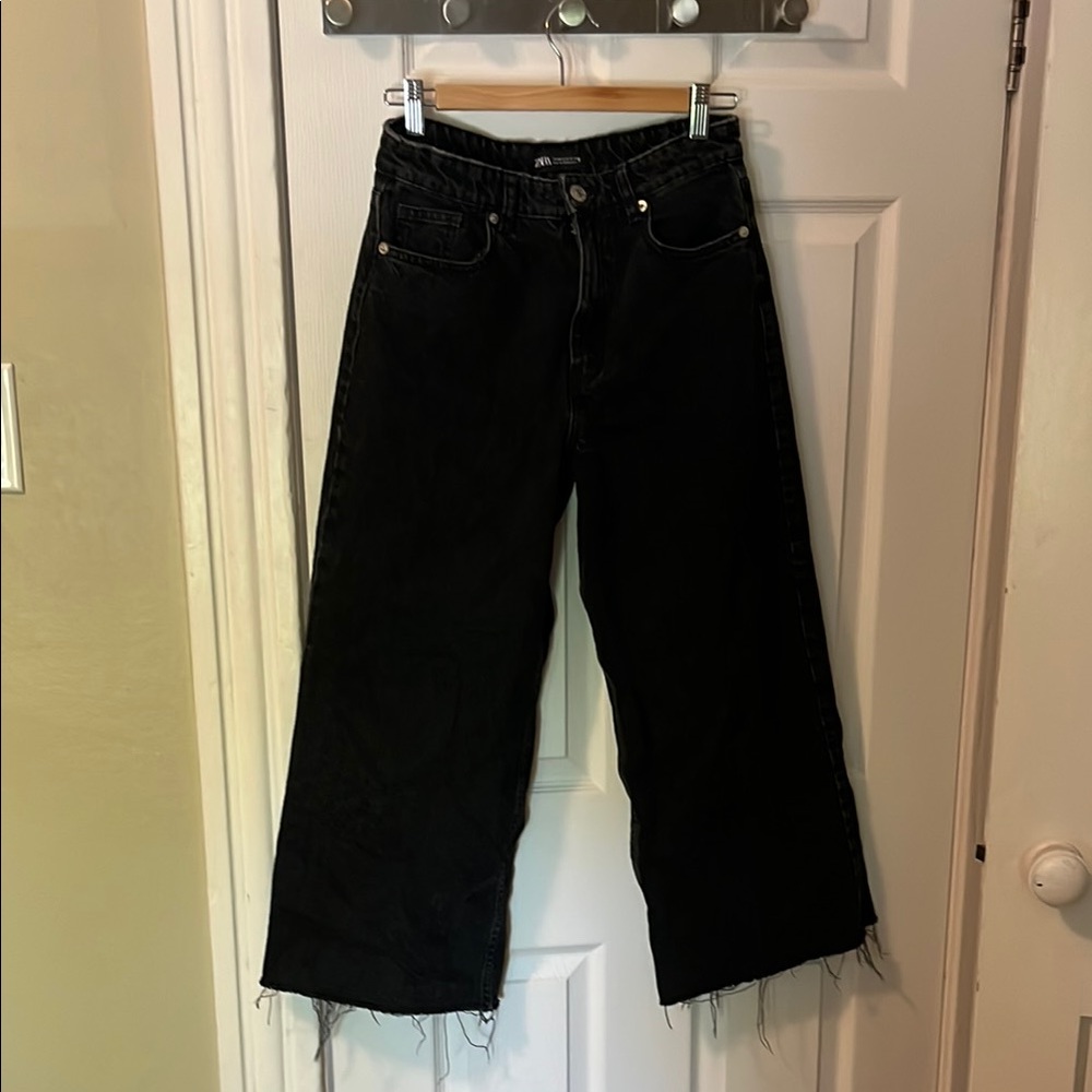 Zara Black Wide Leg Jeans